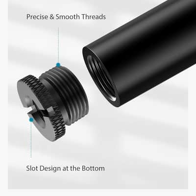 Mic Stand Extension Tube, 2 Pieces 5/8" Thread Microphone Extension Pipe Mic Extender With 2 Pcs 3/8" To 5/8" Metal Adapter For Desk Mic Boom Arm Stand For Sm7B Mv7 Quadcast image 4