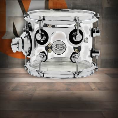 DW Design Series Acrylic Suspended Tom, 7x8 - Clear w/Chrome (DDAC0708STCL) image 1