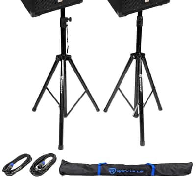 (2) Rockville RSG12 12” 3-Way 1000 Watt 8 Ohm Passive DJ PA Speaker +Stands +Cables image 10