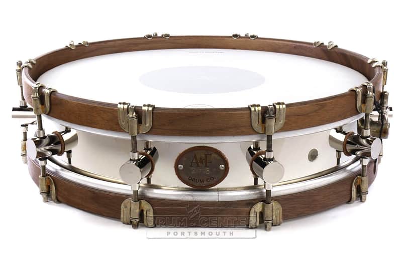 A&F Limited Edition Nickel Over Brass Snare Drum 15x3.5 w/ Walnut Hoops image 1