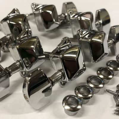 Epiphone Full Set of Chrome 3x3 Tuners With Ferrules and Screws image 2
