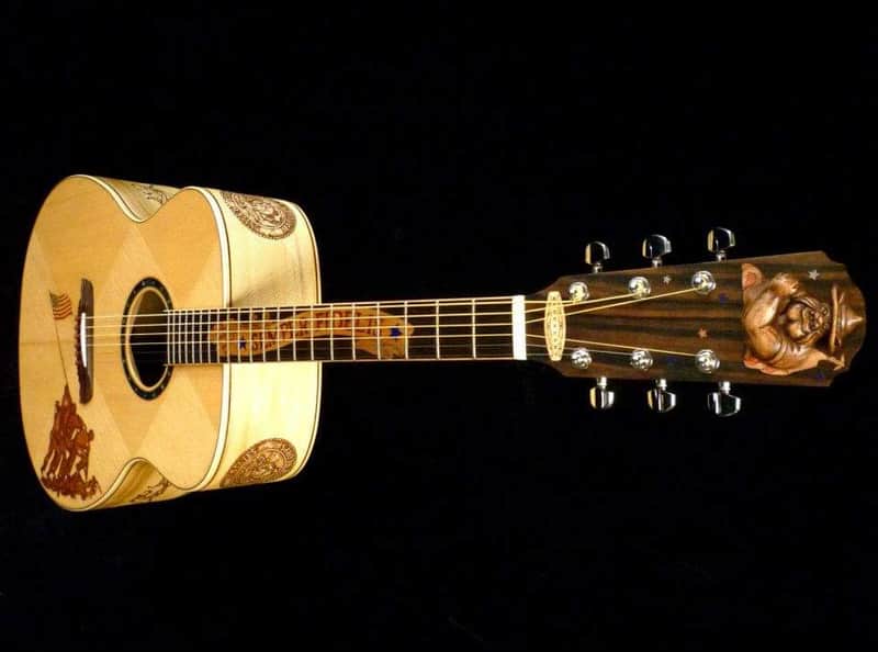 Blueberry Handmade Acoustic Guitar Dreadnought US MARINES Built to Order image 1