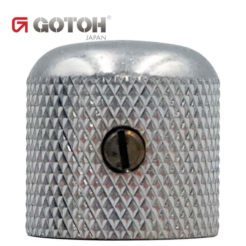 NEW (1) Gotoh Control Knob Metal DOME Bass/Guitar for 1/4 inch USA - AGED CHROME image 1