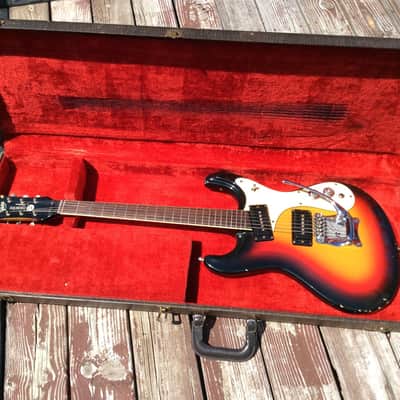 1966 Mosrite Ventures Model MK 1 Sunburst vintage with original case image 1