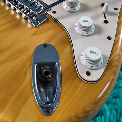 1976 Aria Pro II Stage Caster MIJ Matsumoku Natural Ash Strat w/ Case image 5