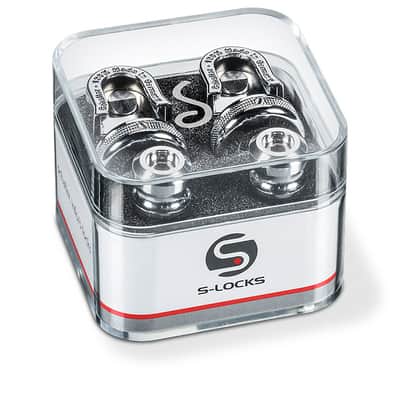 Genuine Schaller latest S-Lock Straplock. pair - Chrome 14010201 Made in Germany image 1