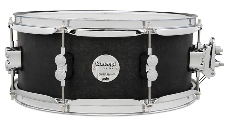 PDP Concept Series Black Wax Maple Snare, 5.5x13, Satin Black w/Chrome Hardware image 1