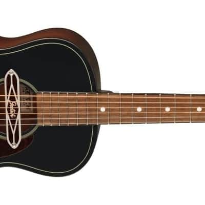 Gretsch Jim Dandy Deltoluxe Parlor 6-String Right-Handed Acoustic Guitar with C-Shape Neck and Select Lightweight Laminate Tonewoods X-Braced Body (Black Top) image 4