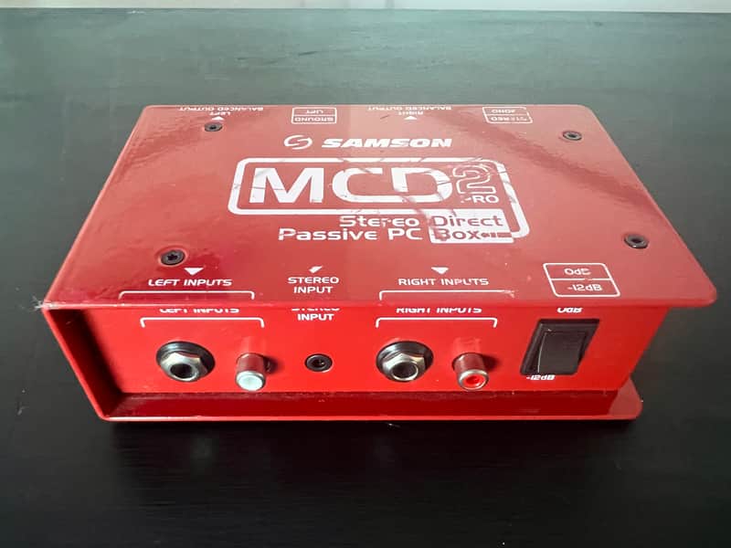 Samson MCD2 Pro S-Max Series Stereo Passive PC Direct Box 2010s - Red image 1