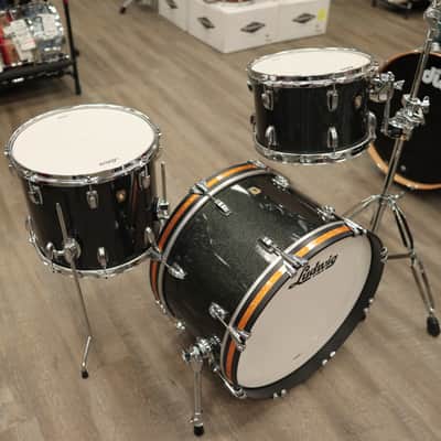 Pre-Owned Ludwig Classic Maple "El Camino" 3-Piece Shell Pack 12/14/20 (Black Sparkle With Gold Sparkle Accents) image 8