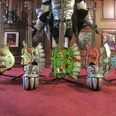 Gene Simmons Cort Axe Bass - Custom Painted by Gentry Riley - Green Serpent image 9