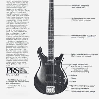 PRS 4 String bass 1989 - Pearl White image 15