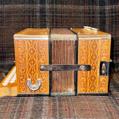 Hohner C#/D  diatonic accordion 2815 pokerwork “presswood”  melodeon image 5