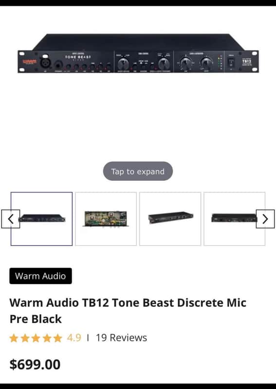 Warm Audio TB12 black Tone Beast Preamp 2019 - Present - Black image 1