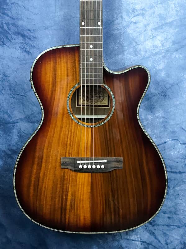 Freshman FALTDKOAOC 20th Anniversary OM Electro-Acoustic Guitar Koa Sunburst image 1