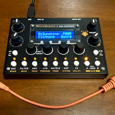Audiothingies Micromonsta 2 Dual Polyphonic Synthesizer - Black image 1