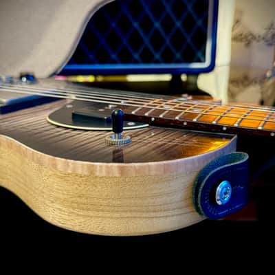 Nik Huber LEFT HANDED  KRAUSTER II “ Custom Shop” KORINA &  Super Flame Top  2016  Charcoal Black image 14