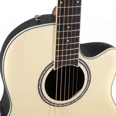 Ovation Applause Mid Cutaway Acoustic-Electric Guitar, Natural Satin (AB24-4S) image 7
