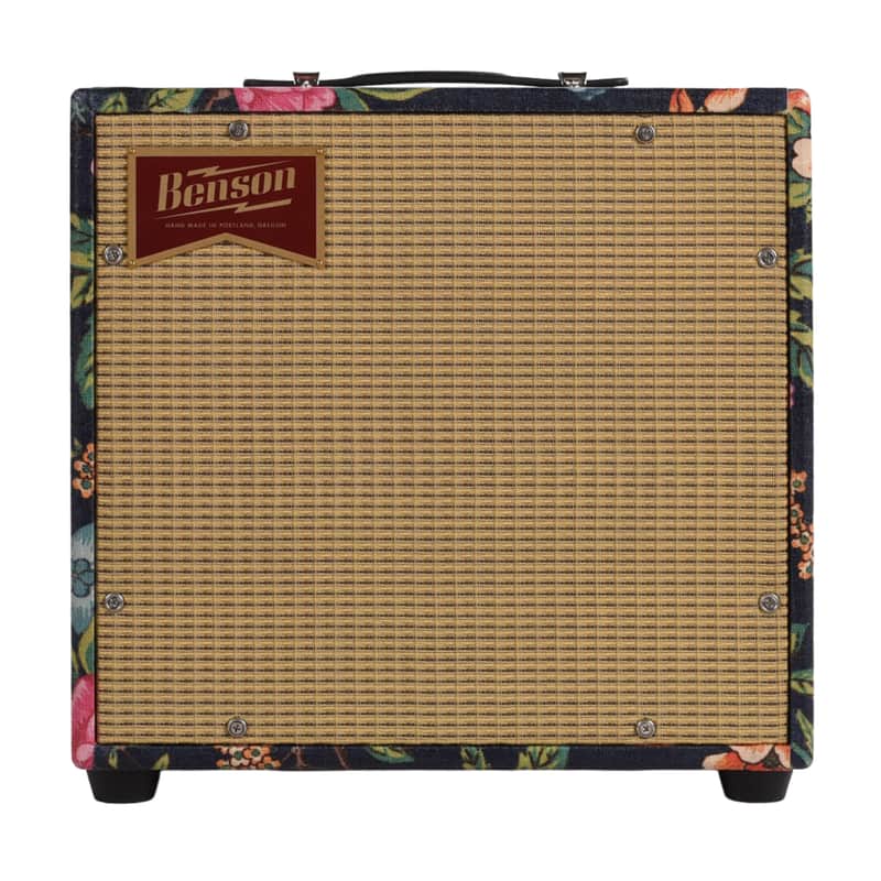 Benson Nathan Junior Reverb 5w 1x10 Combo Amp Navy Blue Floral w/ Wheat Cloth (CME Exclusive) image 1