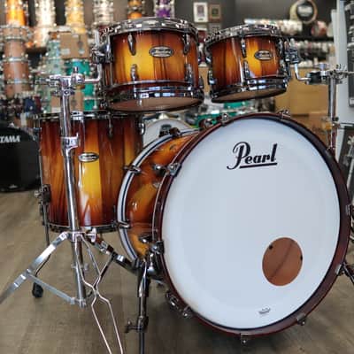 Pearl Limited Edition Masters Maple/Gum 4-Piece Shell Pack 10/12/16/22 (Gloss HoneyBurst over Brazilian Saman) image 3