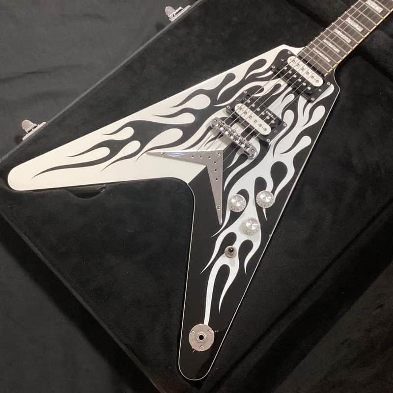 DEAN Michael Schenker Custom Flame Graphic Flying V Guitar | Reverb