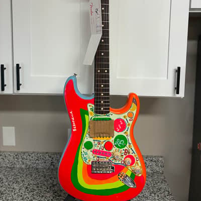 2022 Fender Artist Series George Harrison Rocky Stratocaster 2022 - Sonic Blue / Custom Art image 19