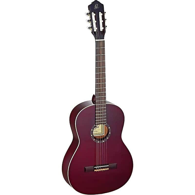 Ortega Guitars Family Series Pro Slim Neck Nylon String Acoustic Guitar in Wine Red w/ Gig Bag & Vid image 1