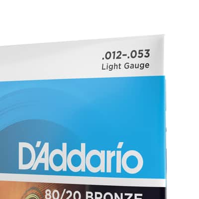 D'Addario EJ11 80/20 Bronze Acoustic Guitar Strings, Light, 12-53 image 4