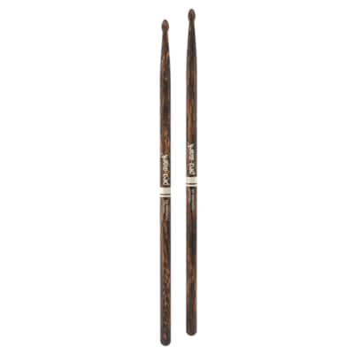 Promark Classic Forward 5A FireGrain Hickory Oval Wood Tip Drumsticks image 2