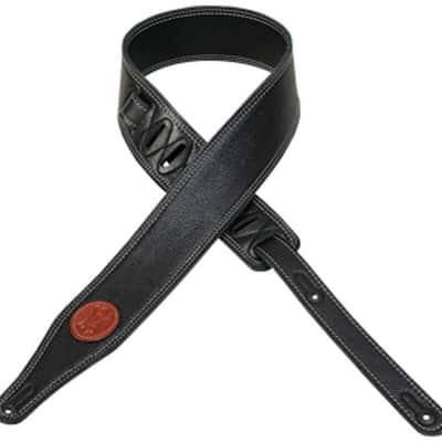 Levy's M17SS-BLK Triple Ply Garment Leather 2.5" Guitar Strap