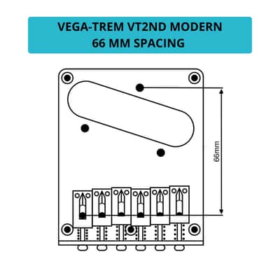 Vega-Trem VT2ND Teletrem Modern Telecaster Guitar Tremolo Bridge For Tele No Mods Easy Installation with logo image 3