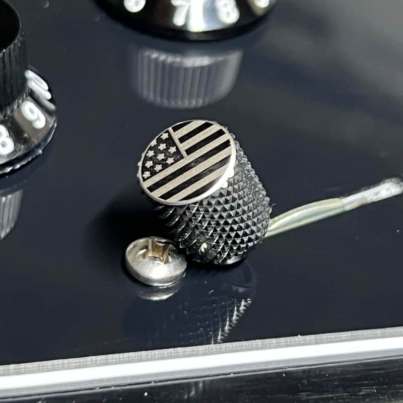 Kinnatone USA FLAG Stainless Steel knurled 3 or 5 way Blade style Switch Tip. For Strat or Tele image 1