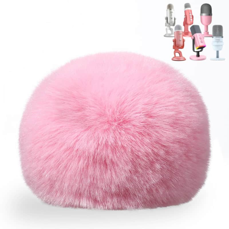 Blue Yeti Pop Filter For Blue Yeti Microphone,Mic Foam Cover With Furry Windscreen Muff Windshield For K66/Yeti/Yeti X/Nano/Yeti Pro/Am8/Solocast And More Usb Mics (Pink) image 1