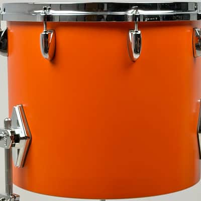 Gretsch USA Custom drum set. Special one-off for Nashville show. Satin Orange 10/12/13/14/16/20. Unique image 12