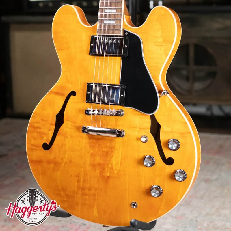 Gibson ES-335 Figured Semi-Hollow Electric Guitar - Honey Amber with Hardshell Case