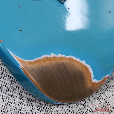 Fender Custom Shop Limited Edition 1958 Stratocaster AA Flame Maple Neck Heavy Relic Super Faded Aged Taos Turquoise 7.75 lbs image 10