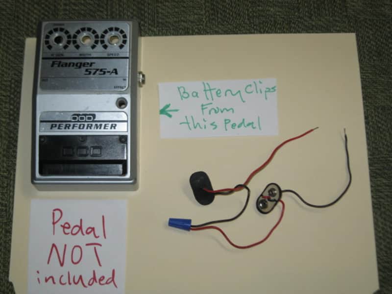 used 1980s genuine DOD double 9v battery clip for Performer series pedals  (NO pedals inlcuded / NO other parts included) battery clips work fine (pedal seen in pictures is provided as a reference) image 1