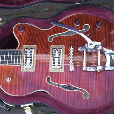 Gretsch G6659TFM Players Edition Broadkaster® Jr. Center Block Single-Cut with String-Thru Bigsby® and Flame Maple, Ebony Fingerboard - Bourbon Stain image 20