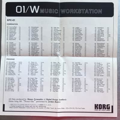 Korg Korg 01W Best of M&T cards image 4