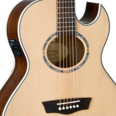 Washburn EA20SNB Nuno Bettencourt Festival Series Thin Body Acoustic Electric Guitar, Natural image 5