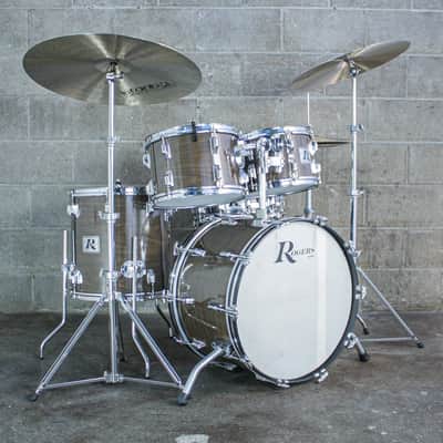 Rogers Londoner V Drum Kit – 1977 Big R Era – New Mahogany – Complete Memriloc Hardware image 3