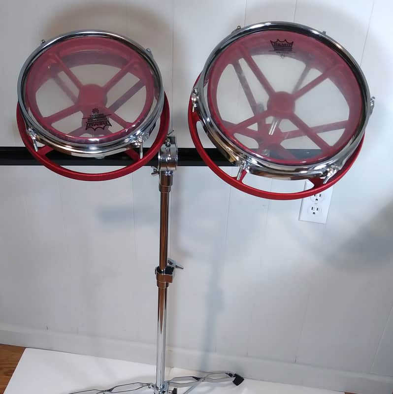 Roto Tom Style Drums 8"-10" Set with Stand / Red Sparkle! image 1
