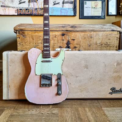 Fender Telecaster Shell Pink with 1966 Jazzmaster neck and red bobbin pickups image 4