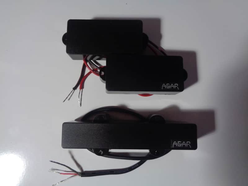 Set of handmade pickups with Neodymium magnets for four-string electric bass - Mod. PJ4 ND ULTRA image 1
