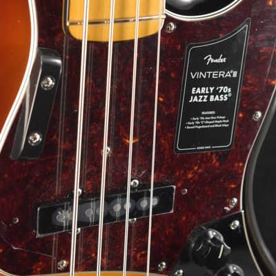 Fender Vintera III Early '70s Jazz Bass 3-Color Sunburst Maple Fingerboard image 4