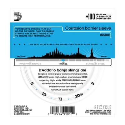 D'Addario 5 String Nickel Banjo String Set - Light 9-20 image 2