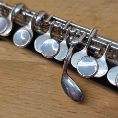 Vintage Uebel Handmade German Professional C Piccolo w/ Split E Grenadilla Wood Boehm w/ Silver Headjoint Leather Pads Nice image 14