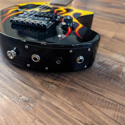 Fernandes Nomad Deluxe DIGI-ZO Hyper ZO-3 Digital Effects Travel Guitar 2005 Flame Graphics image 7