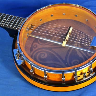New! Luna Celtic 6-String Resonator Banjo Banjitar - Celtic Tribal Pattern image 5