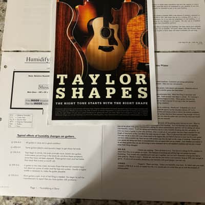 Taylor Shapes Flyer, Humidity & Repair Info Sheets 90s-2000s image 1